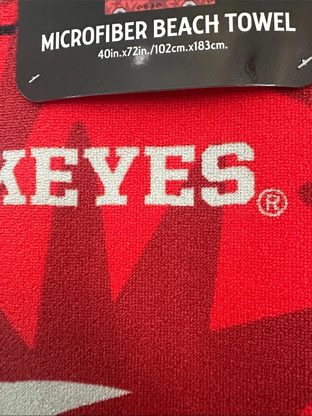NWT Ohio State Buckeyes Red Microfiber Beach Towel